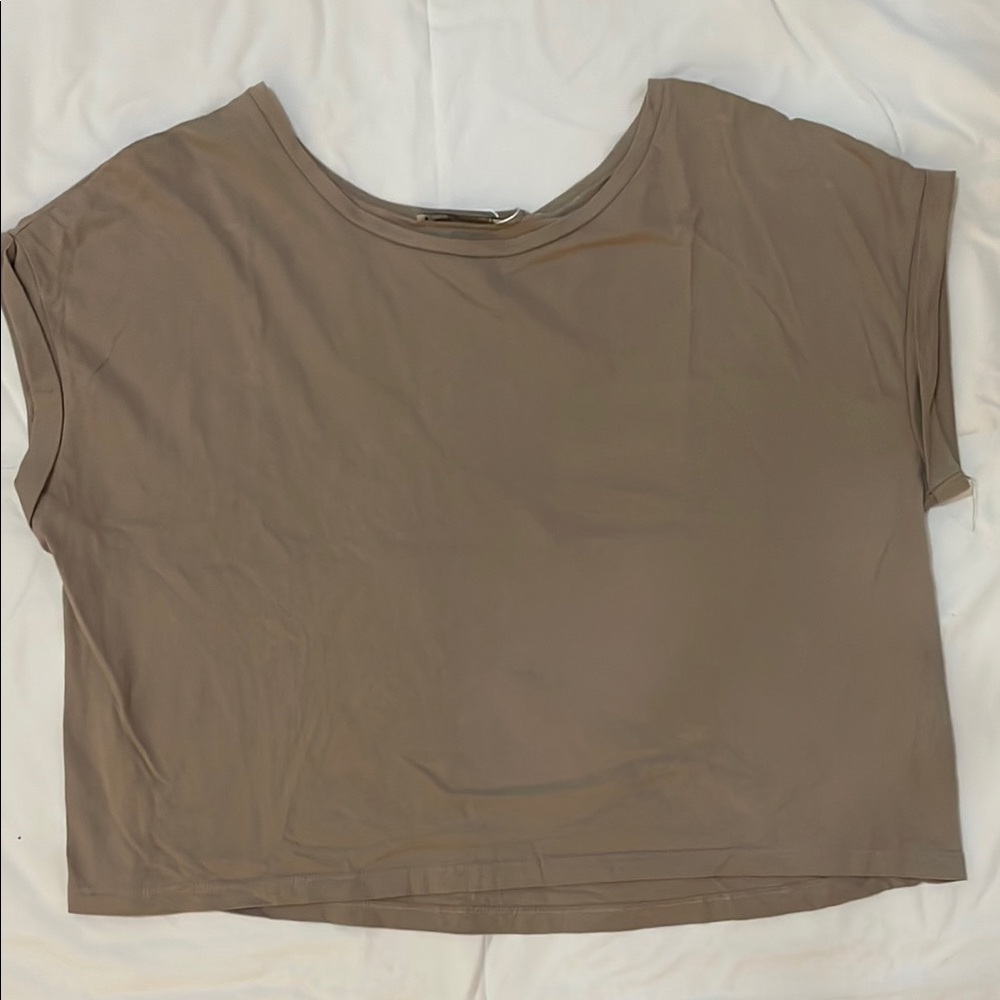Women's Tan Crop T-Shirt